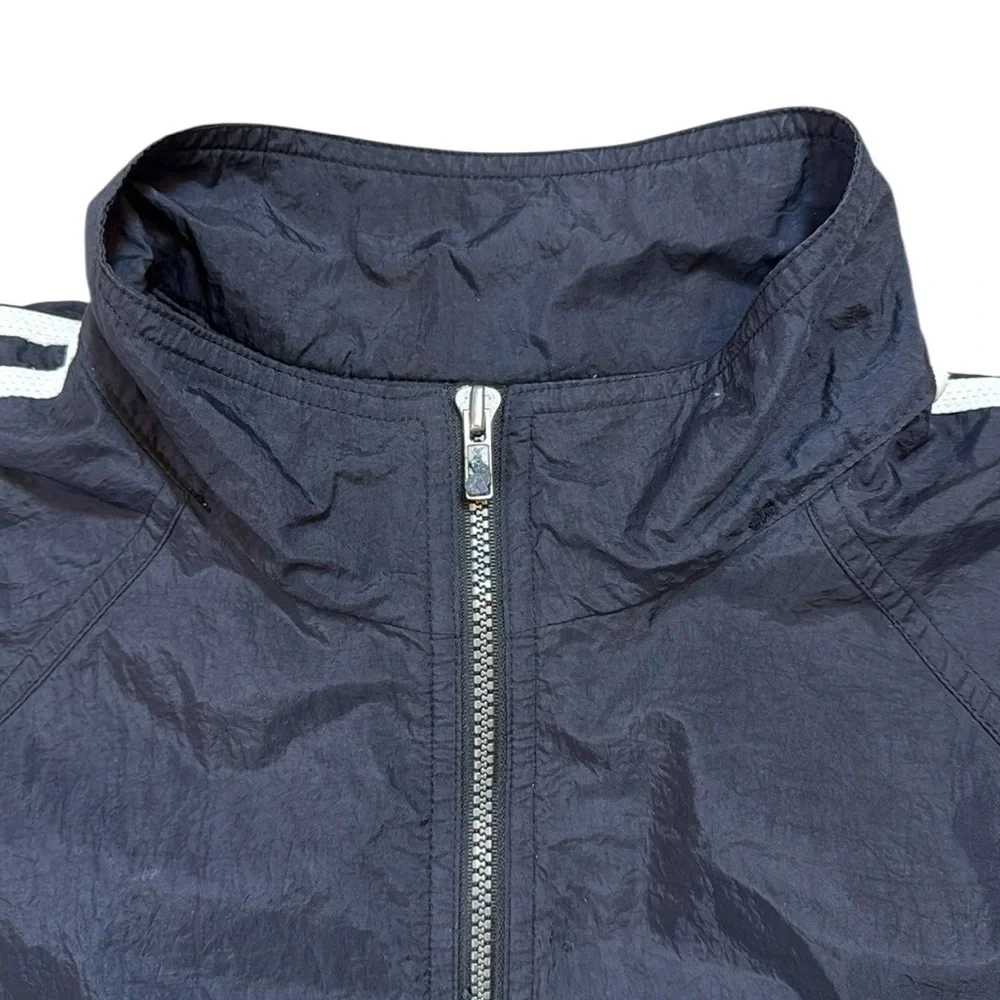 Vintage 90s Adidas 3 Stripe Half Zip Pullover Windbreaker Jacket XL Black